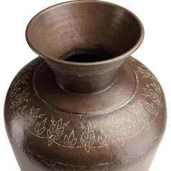 Vase alu couleur cuivre foncé patine antique HONORE D40 cm