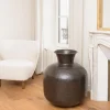 Vase alu couleur cuivre noir antique effet martelé HONORE