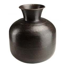 Vase alu couleur cuivre noir antique effet martelé HONORE