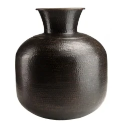 Vase alu couleur cuivre noir antique effet martelé HONORE
