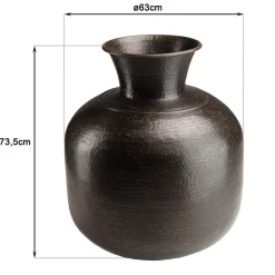 Vase alu couleur cuivre noir antique effet martelé HONORE