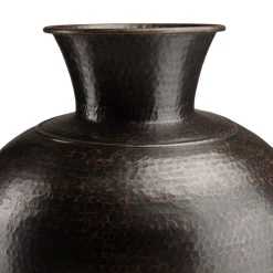 Vase alu couleur cuivre noir antique effet martelé HONORE
