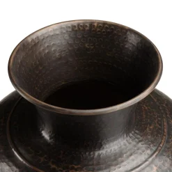Vase alu couleur cuivre noir antique effet martelé HONORE