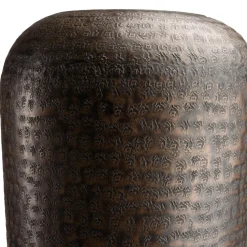 Vase alu couleur cuivre noir antique avec gravures HONORE