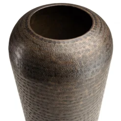 Vase alu couleur cuivre noir antique avec gravures HONORE