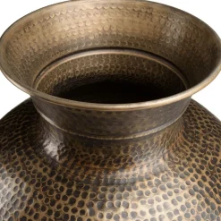 Vase alu couleur laiton noir antique effet martelé HONORE