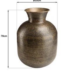 Vase alu couleur laiton noir antique effet martelé HONORE