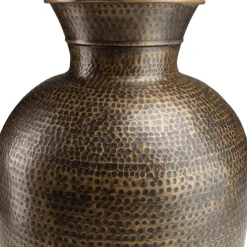 Vase alu couleur laiton noir antique effet martelé HONORE
