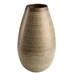 Vase alu vert vieilli motifs arabesques fleuris HONORE