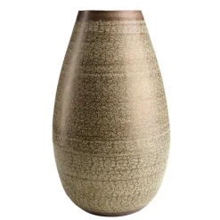 Vase alu vert vieilli motifs arabesques fleuris HONORE