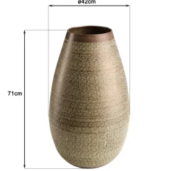 Vase alu vert vieilli motifs arabesques fleuris HONORE