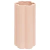 Vase céramique forme fleur H28cm rose clair