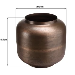Vase largeur en Acier couleur Bronze cuivré JOHAN