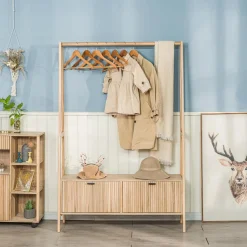 Vestiaire Entrée Bois Massif Porte Manteau