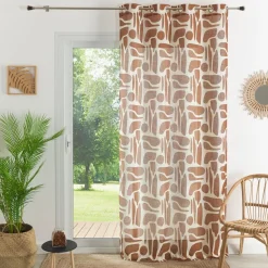 VOILAGES POLYLIN IMPRIME-TERRE DE SIENNE-140X240