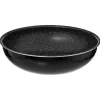 Wok aluminium pressé amovible 28 cm